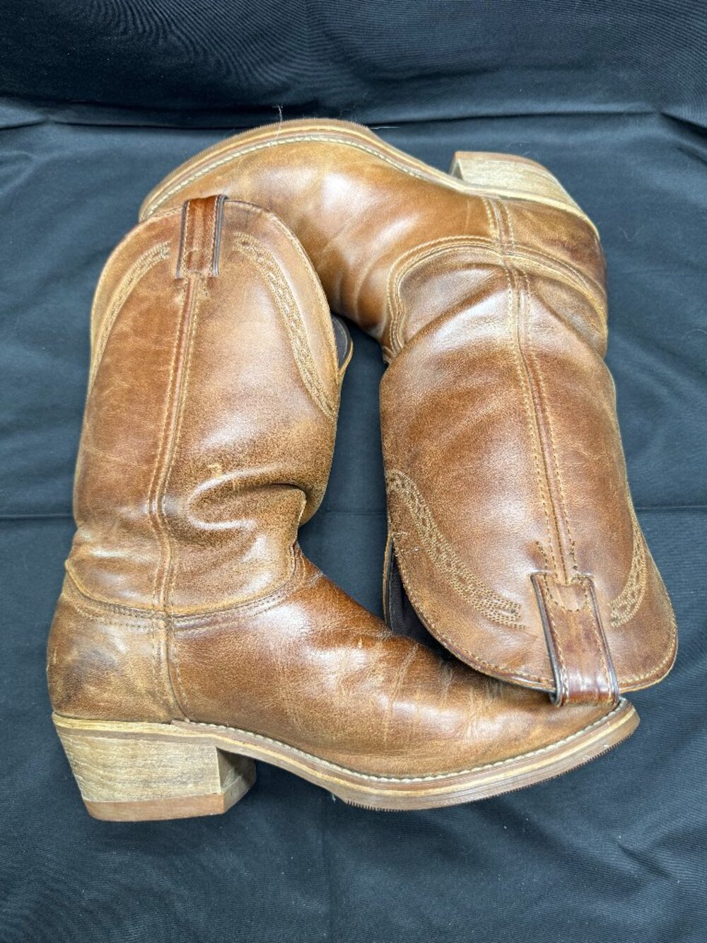 Vintage Women's Brown Leather Western Cowgirl Boots Size 10